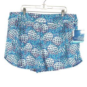 Coolibar Ripple Swim Shorts Womens 2XL Pineapple Print UPF 50+ NWT SS-2053